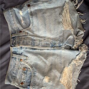 Distressed Denim Shorts